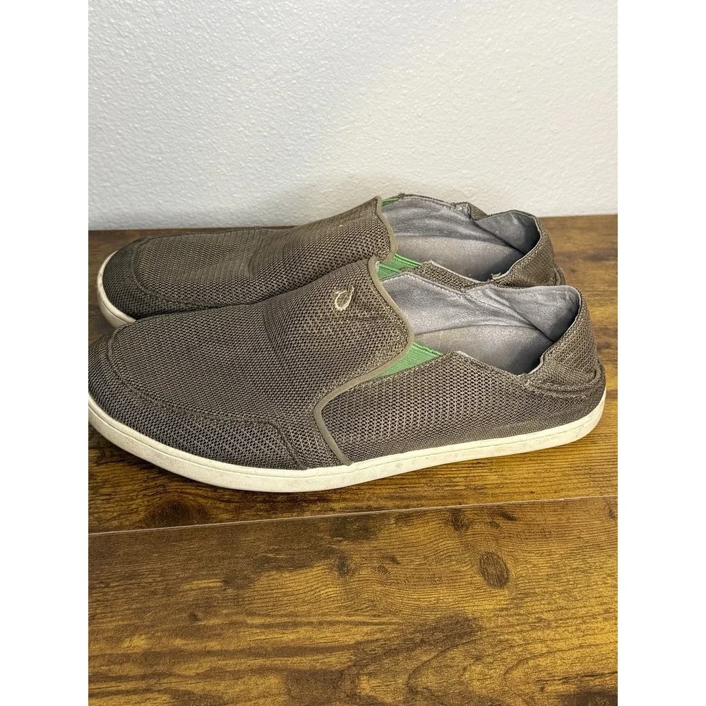 Olukai Nohea Mesh Loafers Men's 10‎ Mustang/Lime Peel Casual Slip On Shoes